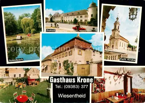 AK / Ansichtskarte Wiesentheid Gasthaus Krone Schloss Park Kirche Wiesentheid