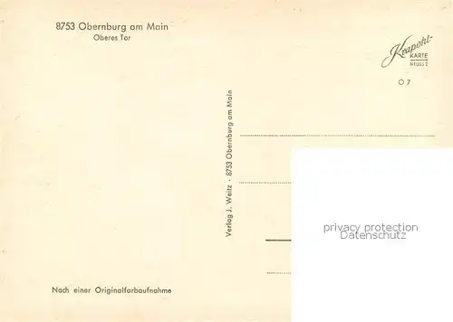 AK / Ansichtskarte Obernburg_Main Oberes Tor Obernburg Main