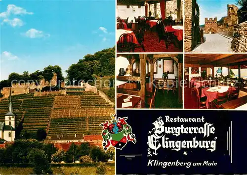 AK / Ansichtskarte Klingenberg_Main Restaurant Burgterrasse Clingenburg Ausflugsziel Weinberge Klingenberg Main