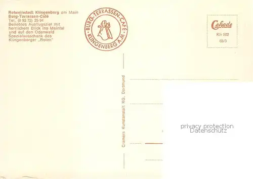 AK / Ansichtskarte Klingenberg_Main Rotweinstadt Weinreben Klingenberg Main