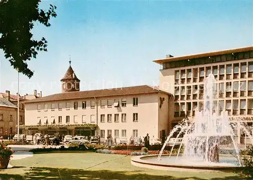 AK / Ansichtskarte Bad_Kissingen Partie an der Bezirkssparkasse Springbrunnen Bad_Kissingen