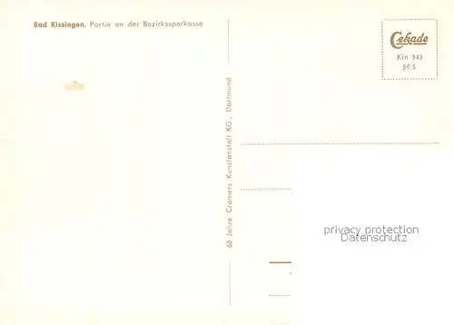 AK / Ansichtskarte Bad_Kissingen Partie an der Bezirkssparkasse Springbrunnen Bad_Kissingen