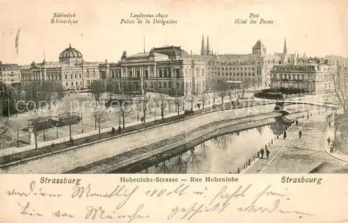 AK / Ansichtskarte Strassburg_Elsass Bibliothek Landesausschuss Post Hohenlohe Strasse  Strassburg Elsass