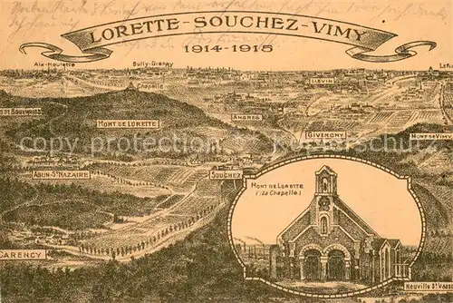 AK / Ansichtskarte Angres_62_Pas de Calais Lorette Souchez Vimy Gebietskarte 