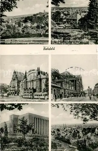 AK / Ansichtskarte Bielefeld Sparrenburg Botanischer Garten Rathaus Stadttheater Bahnhof Oetkerhalle Panorama Bielefeld