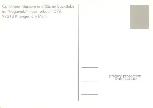 AK / Ansichtskarte Kitzingen_Main Conditorei Museum und Roesner Backstube Poganietz Haus 16. Jhdt. Marktplatz Strassencafe Kitzingen Main