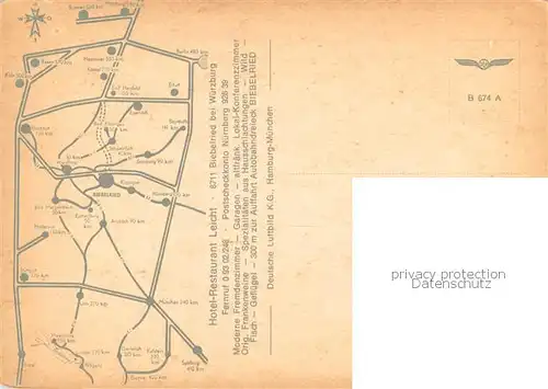 AK / Ansichtskarte Biebelried Hotel Restaurant Leicht Biebelried