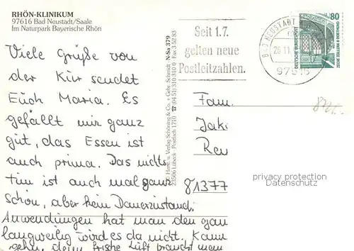 AK / Ansichtskarte Bad_Neustadt Rhoen Klinikum im Naturpark Bayerische Rhoen Luftbild Bad_Neustadt