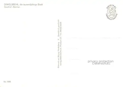 AK / Ansichtskarte Dinkelsbuehl Gasthof zur Sonne 1000jaehrige Stadt Altstadt Dinkelsbuehl