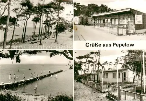 AK / Ansichtskarte Pepelow Strand Eingang zum Zeltplatz Kinderferienlager Pepelow
