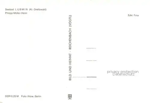 AK / Ansichtskarte Lubmin_Ostseebad Philipp Mueller Heim Lubmin_Ostseebad