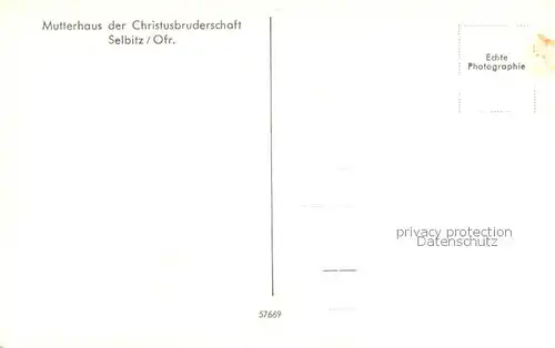 AK / Ansichtskarte Selbitz_Oberfranken Mutterhaus der Christusbruderschaft Selbitz Oberfranken