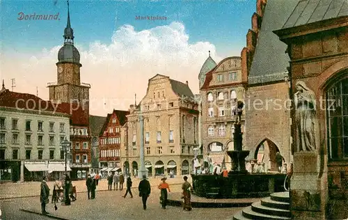 AK / Ansichtskarte Dortmund Marktplatz Brunnen Feldpost Dortmund