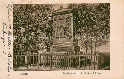 AK / Ansichtskarte Wesel__Rhein Denkmal der 11 Schillschen Offiziere 