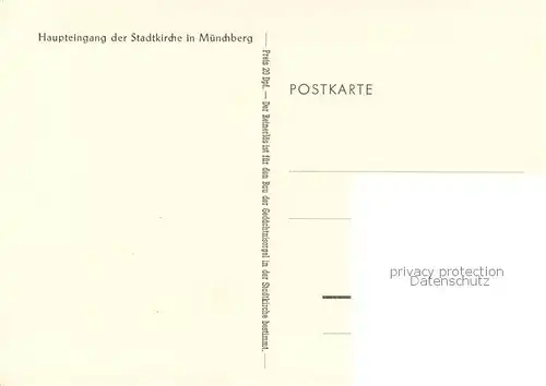 AK / Ansichtskarte Muenchberg__Oberfranken Haupteingang der Stadtkirche Zeichnung 