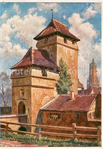 AK / Ansichtskarte Noerdlingen Berger Tor Kuenstlerkarte Noerdlingen