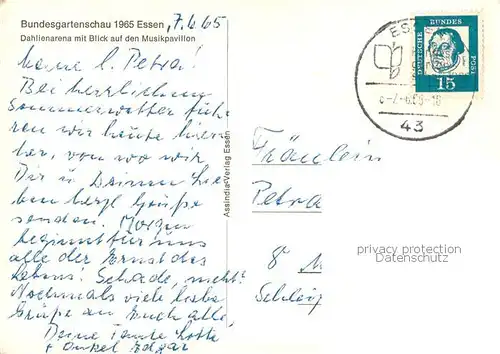 AK / Ansichtskarte Essen__Ruhr BUGA 65 Dahlienarena mit Musikpavillon 