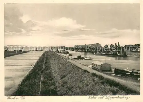 AK / Ansichtskarte Wesel__Rhein Hafen mit Lippemuendung 