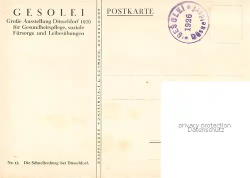 AK / Ansichtskarte Duesseldorf Gesolei Ausstellung 1926 Duesseldorf