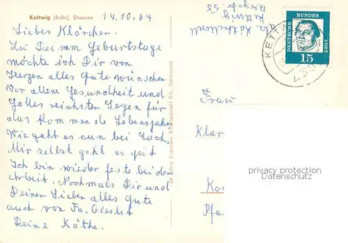 AK / Ansichtskarte Kettwig Stausee Panorama Kettwig