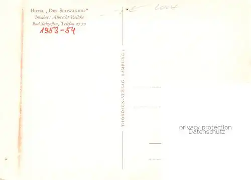 AK / Ansichtskarte Bad_Salzuflen Hotel Der Schwaghof Bad_Salzuflen