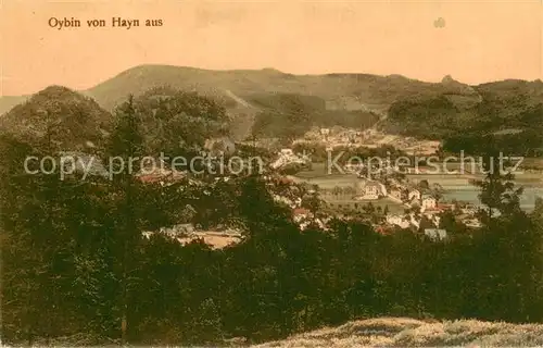 AK / Ansichtskarte Oybin Panorama Blick von Hayn aus Zittauer Gebirge Oybin