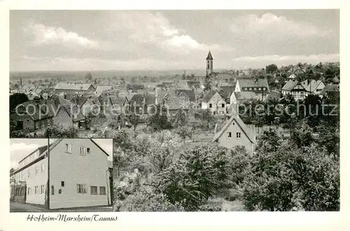 AK / Ansichtskarte Marxheim_Taunus Stadtpanorama Gasthaus zum Adler Marxheim Taunus