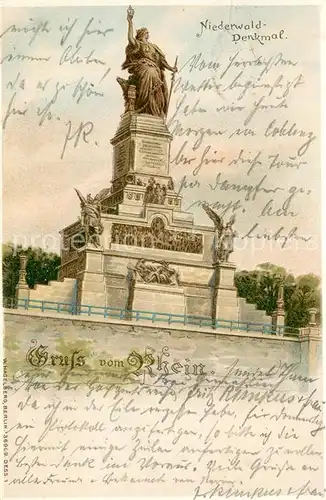 AK / Ansichtskarte Ruedesheim_am_Rhein Niederwalddenkmal Illustration 