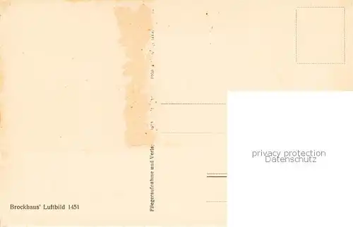 AK / Ansichtskarte Brocken_Harz Brockhaus Luftbild 1451 Brocken Harz
