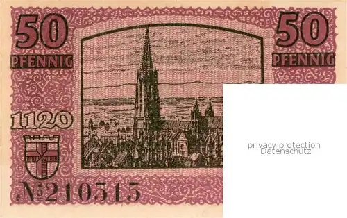 AK / Ansichtskarte Freiburg_Breisgau 50 Pfennig Schein Freiburg Breisgau