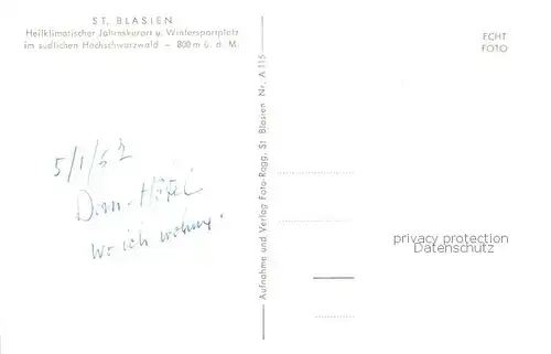 AK / Ansichtskarte St_Blasien Teilansicht St_Blasien