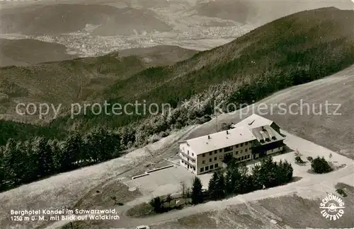 AK / Ansichtskarte Kandel_Breisgau Berghotel Kandel mit Blick auf Waldkirch Fliegeraufnahme Kandel Breisgau