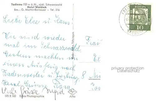 AK / Ansichtskarte Todtnau Hotel Waldeck Gaststube Todtnau