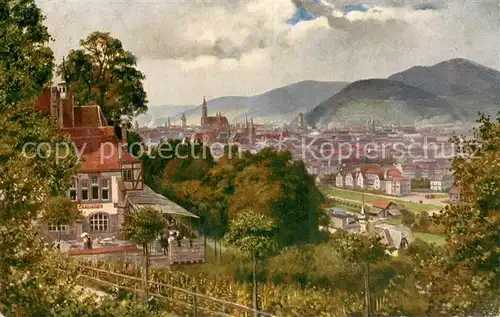 AK / Ansichtskarte Freiburg_Breisgau Blick vom Lorettoberg  Freiburg Breisgau