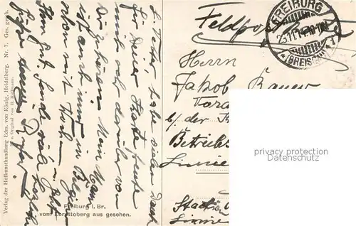 AK / Ansichtskarte Freiburg_Breisgau Blick vom Lorettoberg  Freiburg Breisgau