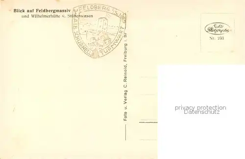 AK / Ansichtskarte Feldberg_1450m_Schwarzwald mit Wilhelmerhuette und Stuebenwasen 