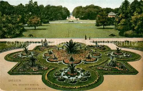 AK / Ansichtskarte Dresden_Elbe Kgl Grosser Garten Blick vom Palais 