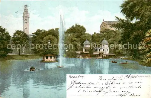 AK / Ansichtskarte Dresden_Elbe Kgl Zwingerteich 
