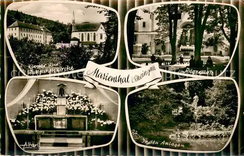 AK / Ansichtskarte Marienthal_Rheingau Kloster Wallfahrtskirche Pilgerplatz Altar Parkanlagen Marienthal Rheingau