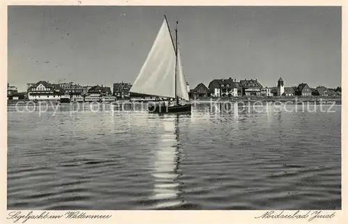 AK / Ansichtskarte Juist_Nordseebad Segeljacht im Wattenmeer Juist_Nordseebad