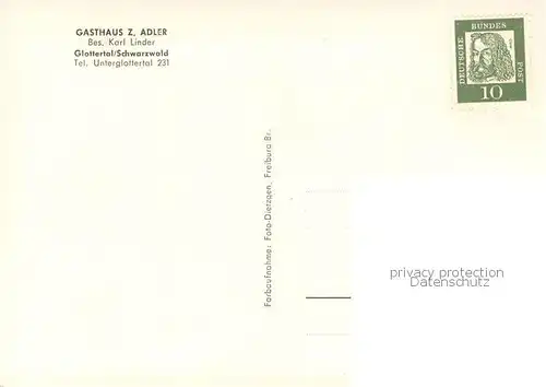 AK / Ansichtskarte Glottertal_Schwarzwald Gasthaus zum Adler 