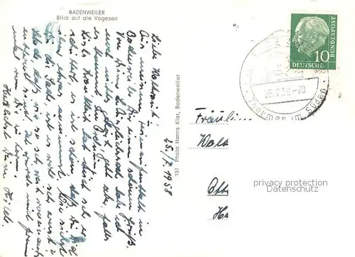 AK / Ansichtskarte Badenweiler Panorama mit Vogesenblick Badenweiler
