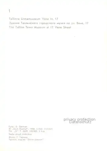 AK / Ansichtskarte Tallinn_Estonia Statische Museum  