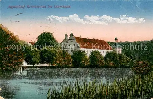 AK / Ansichtskarte Darmstadt Jagdschloss Kranichstein Partie am Wasser Feldpost Darmstadt