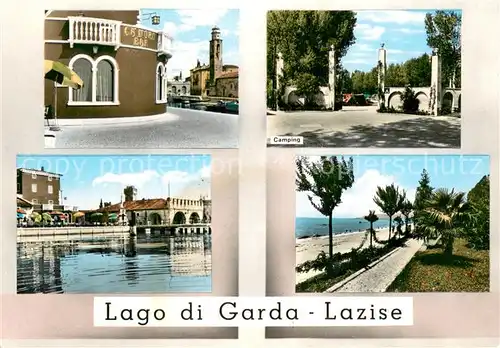 AK / Ansichtskarte Lazise_Lago_di_Garda Bar Camping Strand Promenade Ansicht vom See aus Lazise_Lago_di_Garda