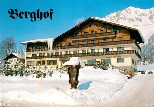 AK / Ansichtskarte Ramsau_Dachstein_Steiermark Hotel Restaurant Berghof Winterlandschaft Alpen Ramsau_Dachstein
