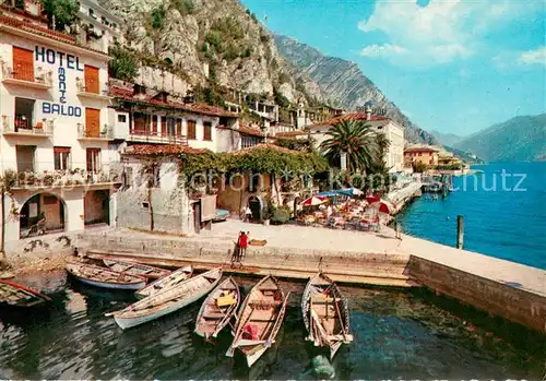 AK / Ansichtskarte Limone_sul_Garda_IT Hotel Monte Baldo Hafen 