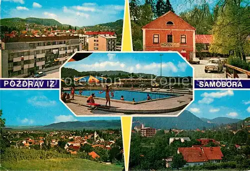 AK / Ansichtskarte Samobor_Croatia Stadtpanorama Hotel Freibad 