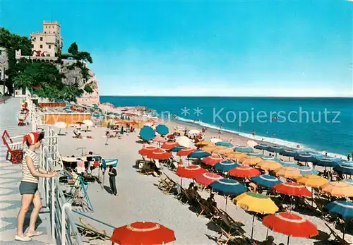 AK / Ansichtskarte Finale_Ligure_IT Bagni Serrenval Strand Promenade 