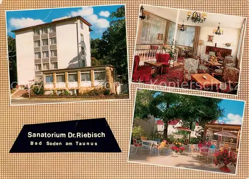 AK / Ansichtskarte Bad_Soden__Taunus Sanatorium Dr. Riebisch Aufenthaltsraum Restaurant Terrasse 